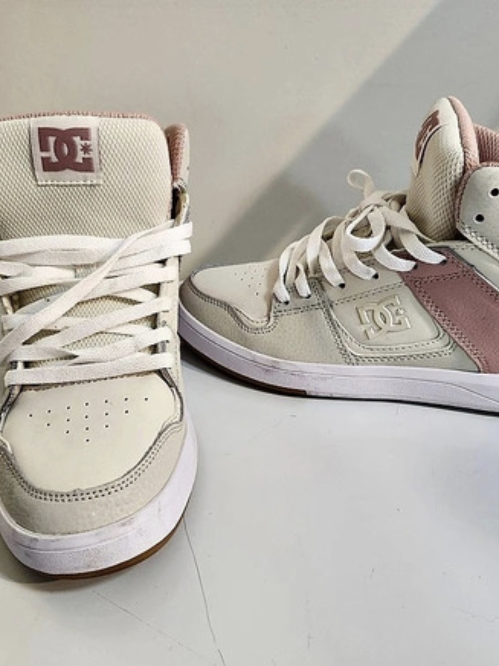 DC High Top Sneakers in Pink & White Like New